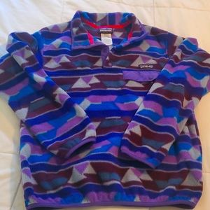 Patagonia Synchilla Snap-T Aztec Print Purple Blue Pullover Jacket S